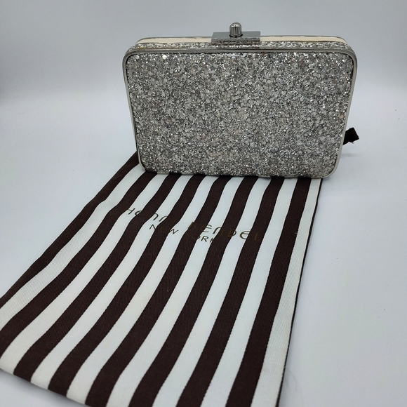 henri bendel Handbags - Henri Bendel Glitter Croc Embossed Box Clutch Crossbody Bag w/ Dust Bag